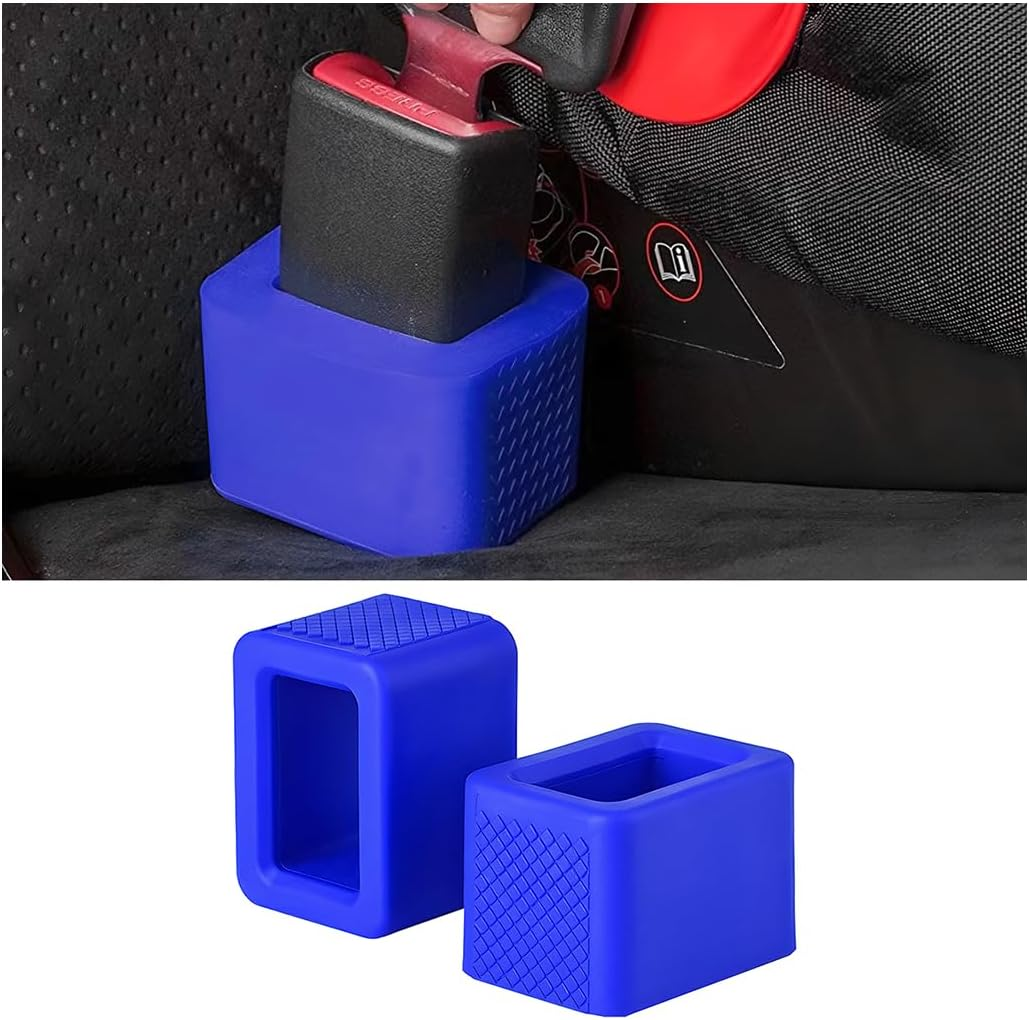 BELOMI 2 Pack Seat Belt Buckle Holder, Easy Access to the Buckles of Rear Seats, Silicone Seat Belt Buckle Booster Fit for Kids, Car Seatbelt Holder Makes Receptacle Upright Buckling (Gray) - Black image number 6