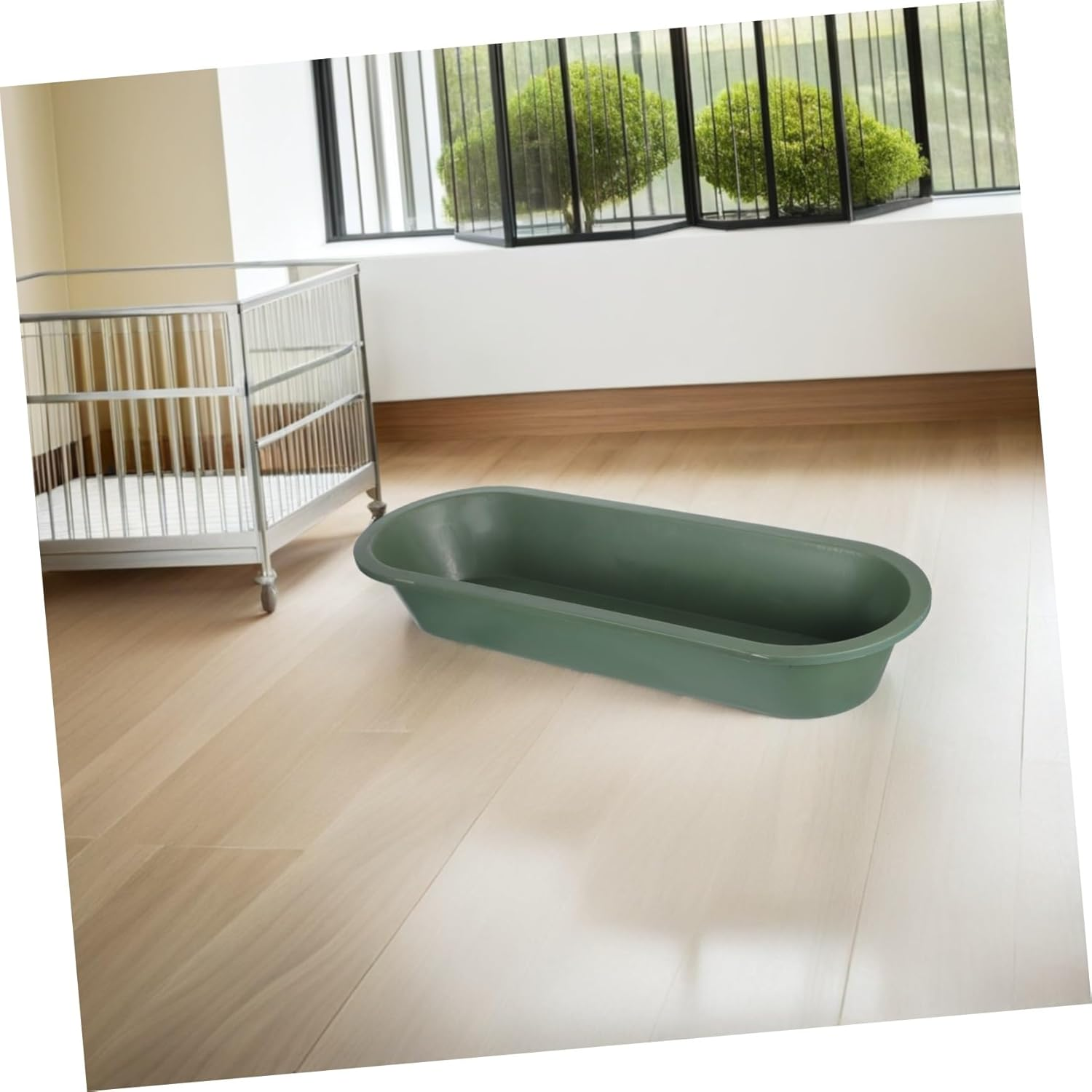 Heavy-Duty Oval Feed Trough for Livestock Thickened Weather-Resistant Plastic Pig Feeding Container for Chicken Duck Pigeon Goat Cow Piglet Outdoor Use image number 6