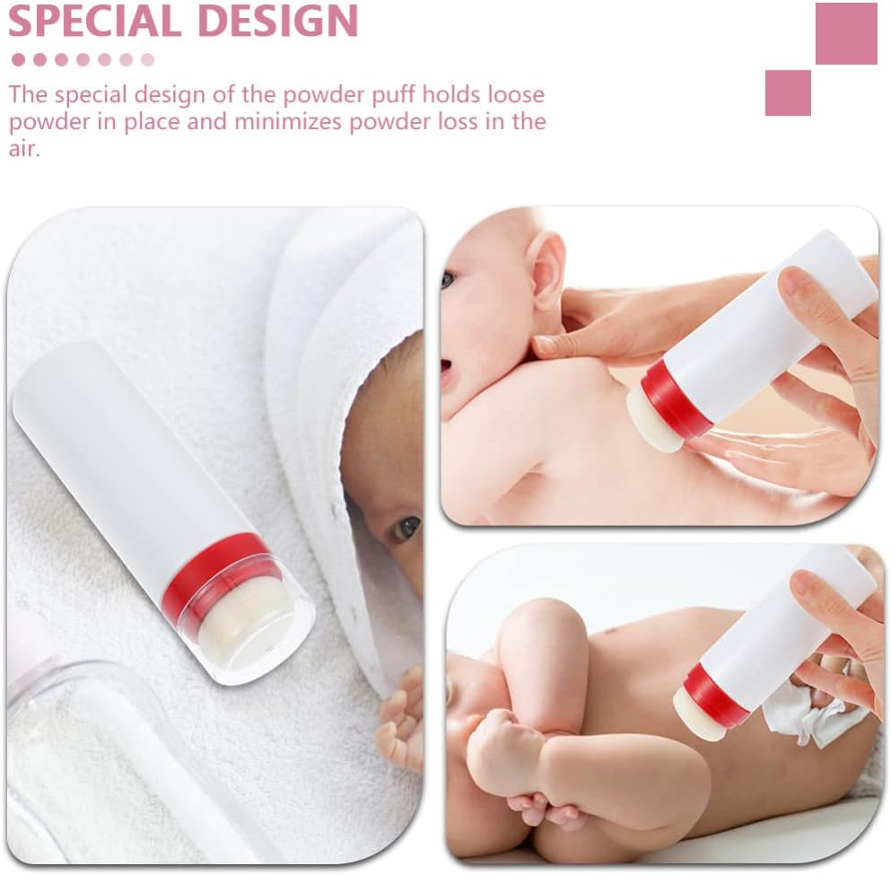 Kichvoe 2 Pcs Travel Powder Puff Box: Infant Talcum Powder Container, Travel Dispenser Case for Home Outdoor Trip
