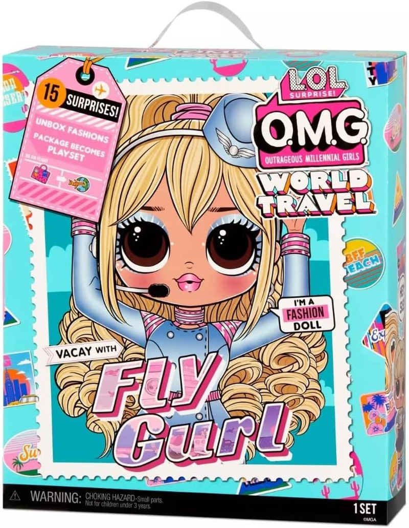 LOL Surprise OMG World Travel Fashion Doll - Fly GURL - with 15 Surprises Including Outfit, Shoes, Travel Accessories, & More - Reusable Packaging Playset - Collectable - for Boys & Girls Age 4+ image number 2