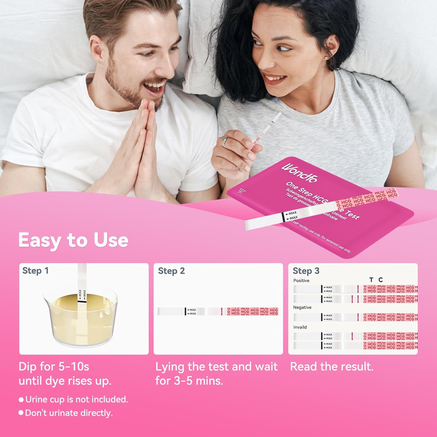 Wondfo Pregnancy Test Strips, Early Detection 10Miu Sensitive, 20 Pack image number 3