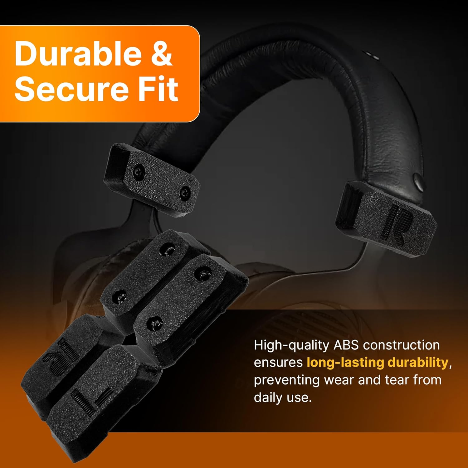 Splashncolor Slider Cover Replacement for Beyerdynamic DT 770 / DT 880 / DT 990 Pro & HS 400 Headphones - Durable Black Slider Covers to Restore Look & Function for Long-Lasting Use - ABS - Black image number 1