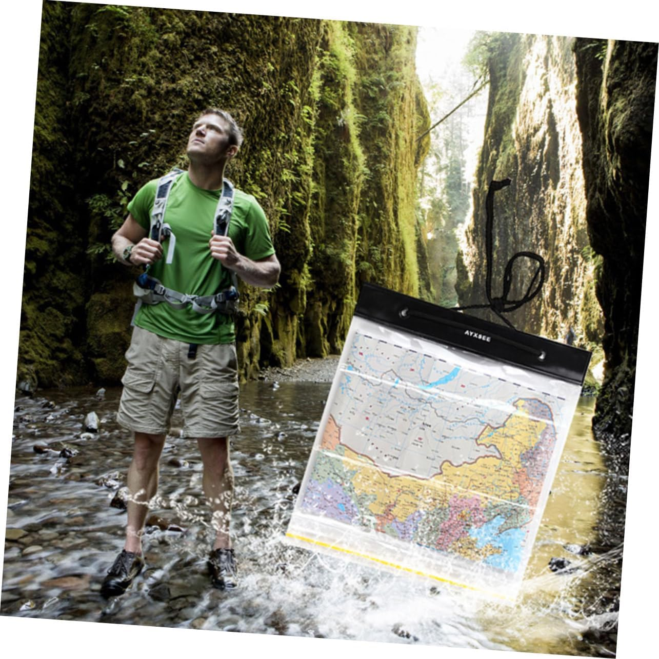 BIUDECO Large Hiking Bag File Storage Pouch Plastic Wet Bag for Travel Documents