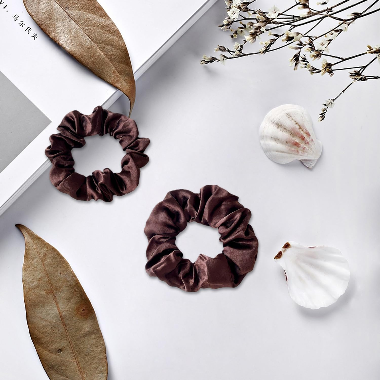 12 Pieces Satin Hair Rings, Simple Hair Rings, Soft Elastic Hair Rings, Ponytail Hair Accessories, Hairstyle Accessories. image number 1