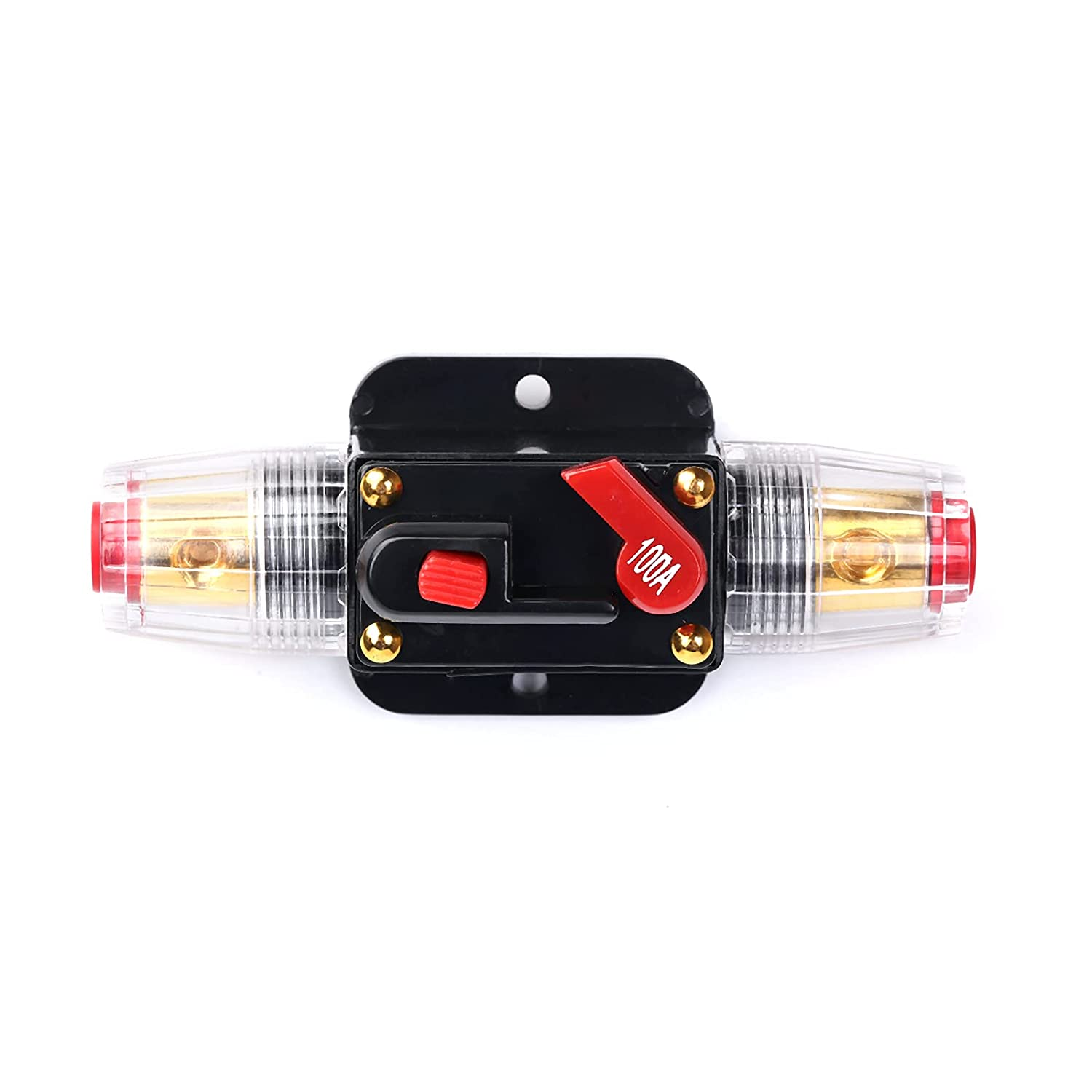 DC 12V-24V 30A/60A/100A Manual Reset Circuit Breaker Suitable for Car Audio Marine Boat Stereo Switch Inverter Replace Fuses (100A) image number 2