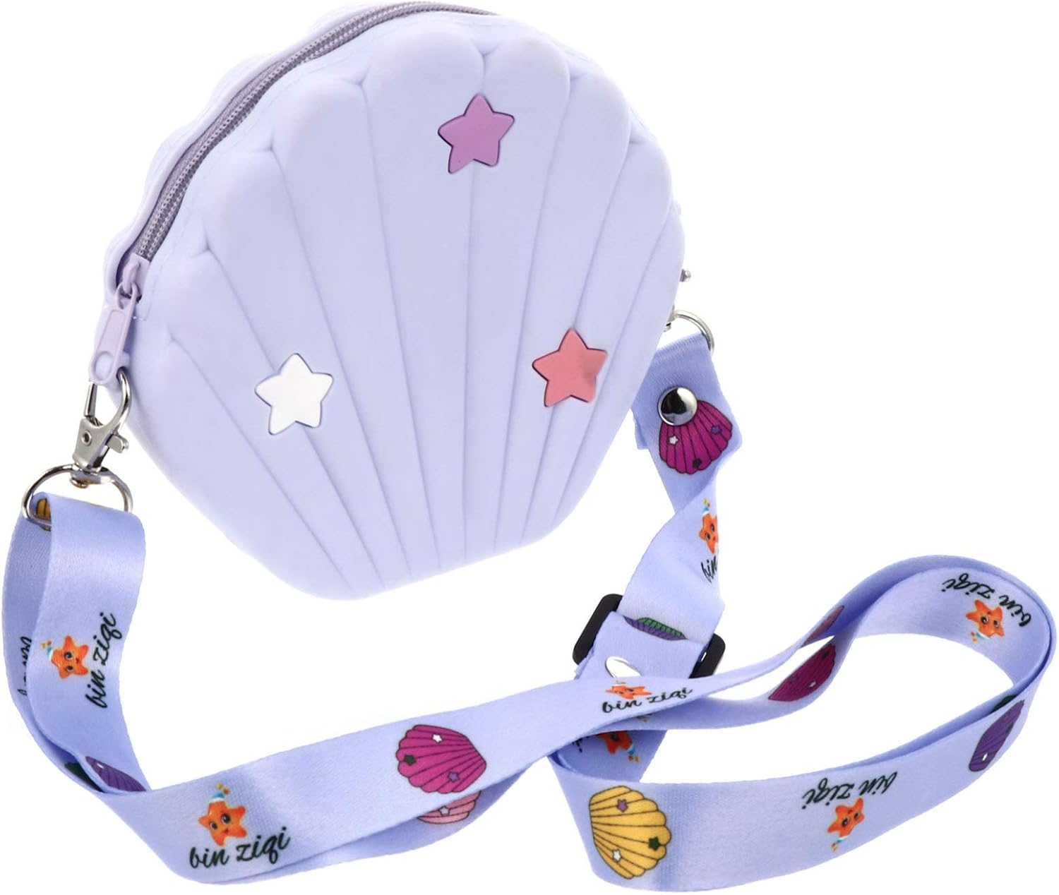 KESYOO Kids Crossbody Bag Cartoon Seashell Coin Purse Silicone Shoulder Bag Mini Cute Little Girls Handbag Messenger Pouch for Toddler Baby Girls Purple image number 6