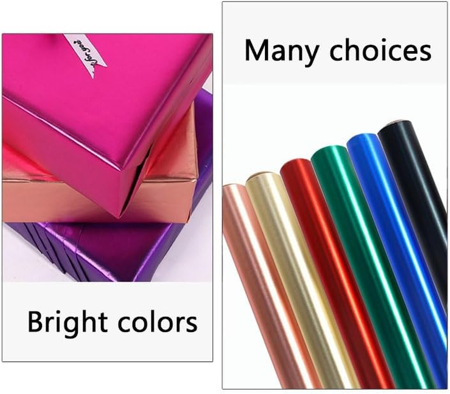 WADY Matte Metal Wrapping Paper Roll - Solid Color Gift Wrap for Wedding, Christmas, Birthday, Valentine'S Day, Baby Shower, DIY Bouquet - 43Cm X 10M Decorative Paper (Red) - Green image number 5