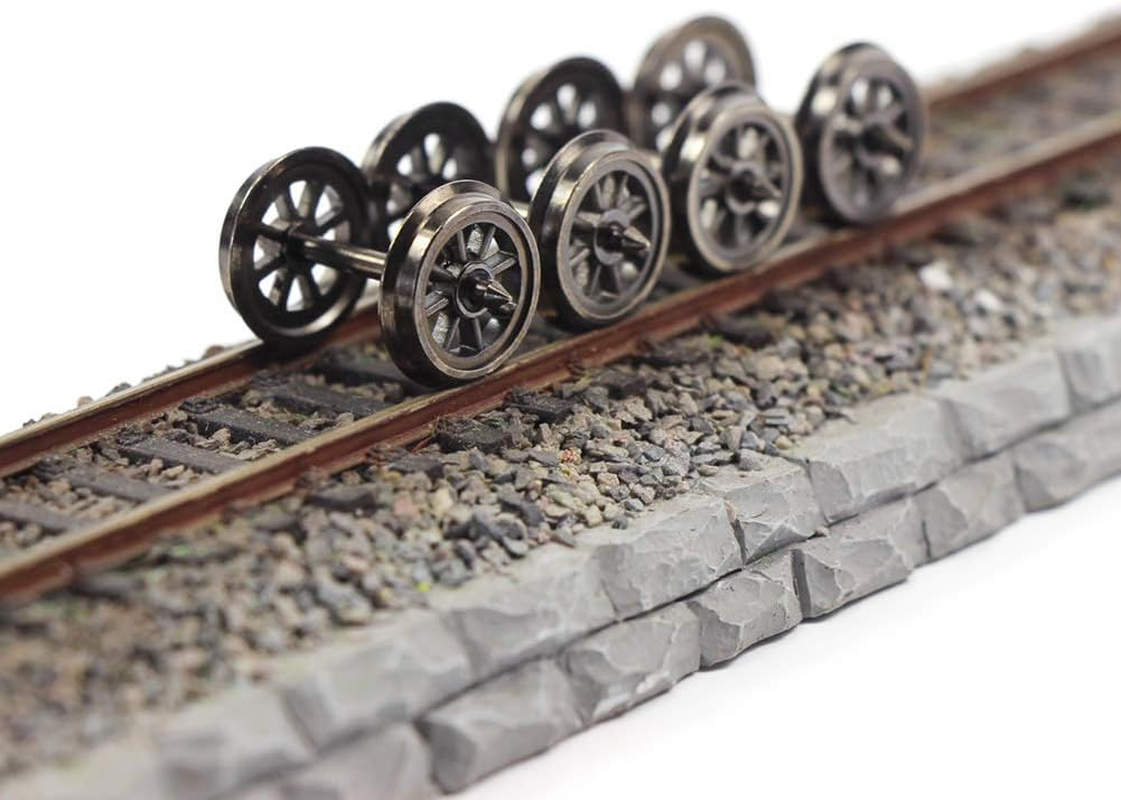 HP1487 12Pcs HO Scale 38'' Metal Spoked Wheels for Model Train 1:87 DC Wheel image number 2