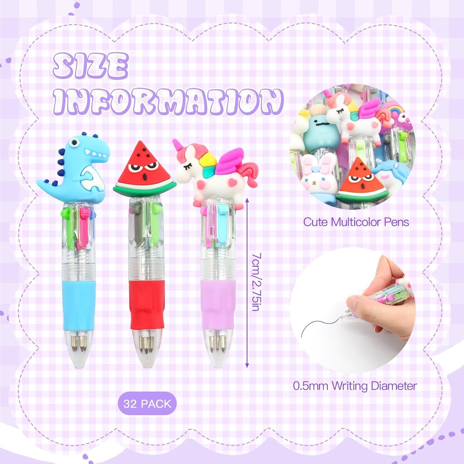 15-Pack Mini Multicolor Pens in One 4-In-1 Cute Pens Bulk for Kids, Ballpoint Pen for Birthdays and Children'S Parties, Fun Gifts Assorted Ink Kawaii Pen image number 6