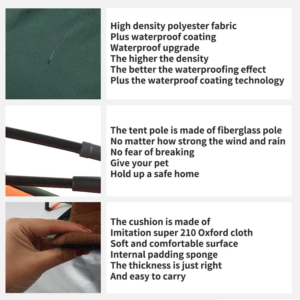 LIFEBEA Pet Tent for Dogs & Cats - Portable, 31-Inch-Wide X 24.4-Inch-Tall Cat and Puppy Dog Playpen - Indoor or Outdoor Pen for Small, Medium Pets-Orange image number 4