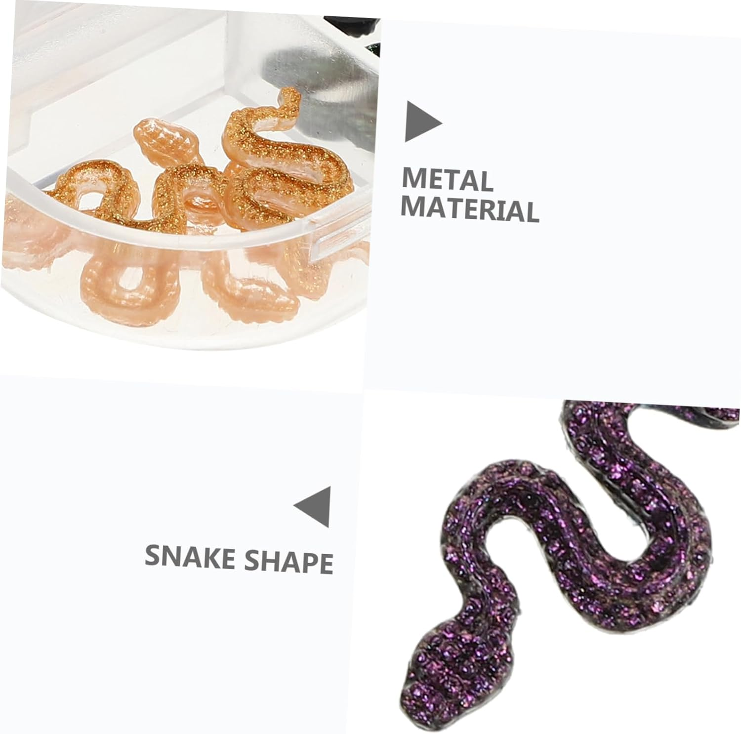 MUSISALY Snake Charm Nail Art Jewels for Women Gothic Nail Charms Resin Manicure Decorations for Fake image number 4