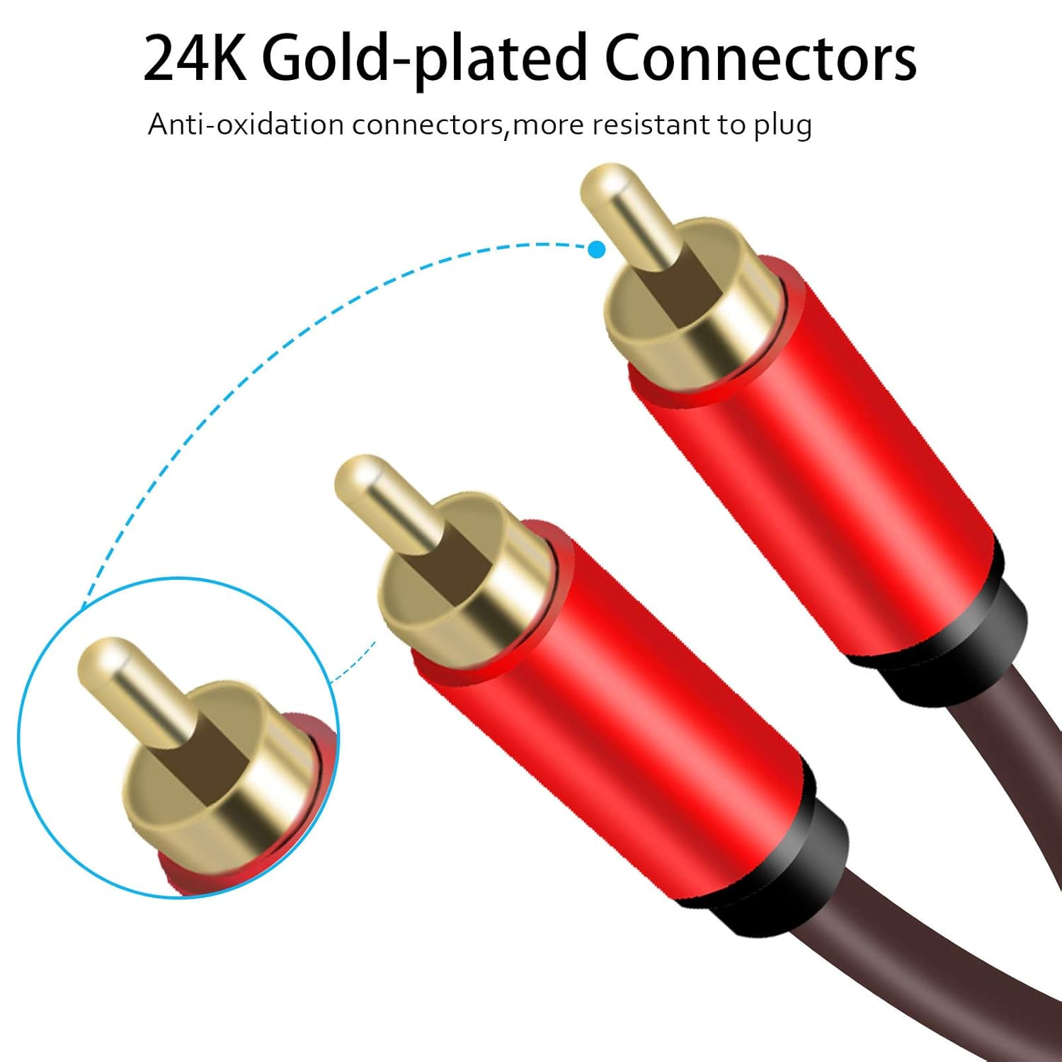 Digital Coaxial Audio Cable,1Rca Male to 1RCA Male Subwoofer Cable RCA Video Cable for Subwoofer, Home Theater, HDTV, Hi-Fi Systems (1 Meters) image number 5