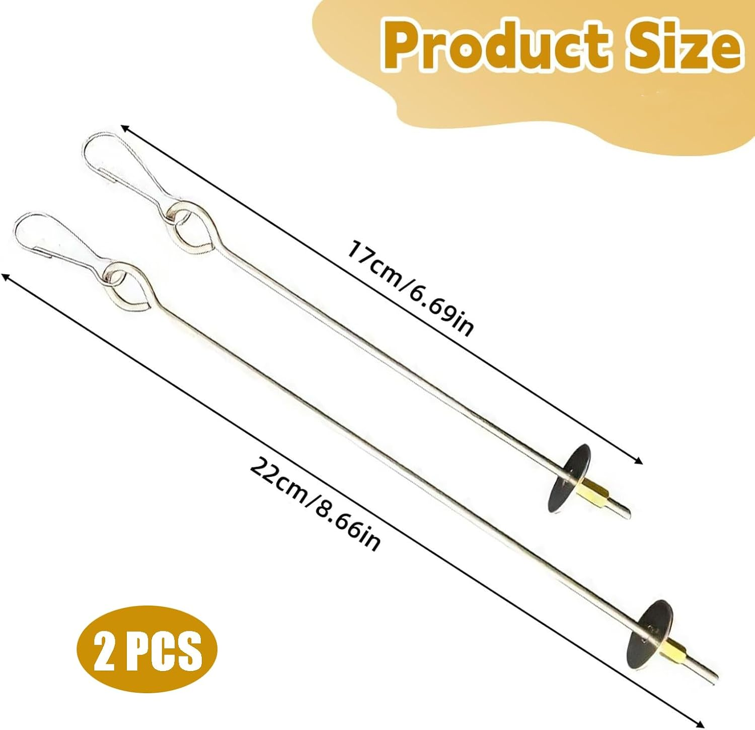 Shanbye Parrot Skewer Feeder,2 PCS Stainless Steel Bird Fruit Skewer Feeder Parrot Treats Holder Foraging Toy & Bird Cage Accessories for Budgie Parakeet Cockatiel Large Birds Toys and Feeders image number 5