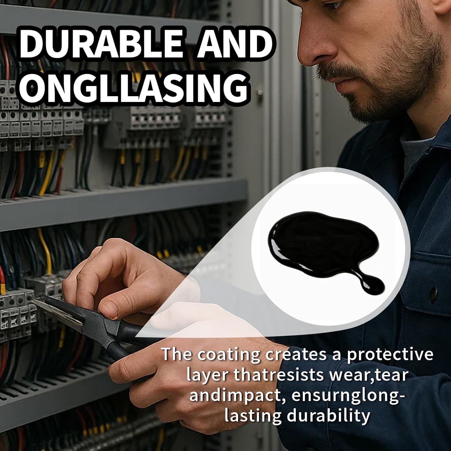 Liquid Rubber, Black Peelable Liquid Rubber Coating, Waterproof, Flexible, Breathable, Suitable for DIY Tool Repair(5.3 Oz) image number 2