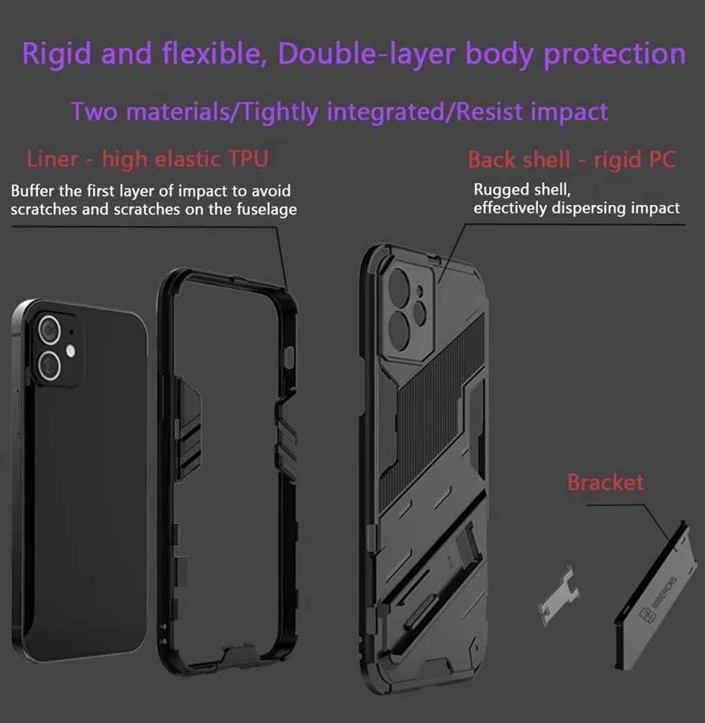 SEAHAI Case for Xiaomi Redmi 15 5G/4G, [Military Shockproof Case] Ultra Thin Hard PC Soft TPU Protective Mobile Phone Case with Sturdy Foldable Stand - Green