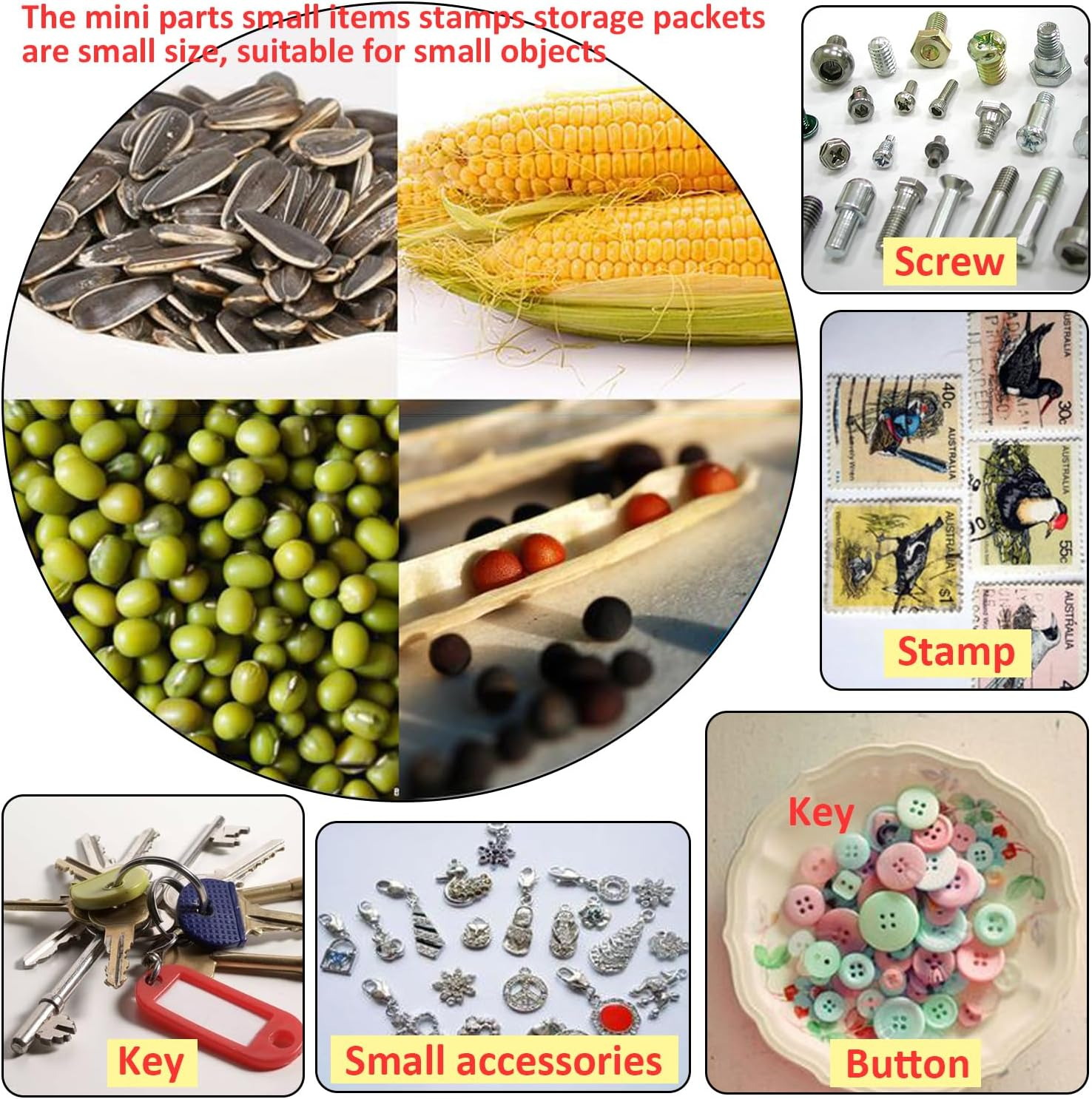 Paifeancodill Kraft Small Coin Envelopes, 100 Pcs Kraft Paper Seed Packets Envelops Self-Adhesive Seed Envelopes Mini Parts Small Items Stamps Storage Packets Envelopes for Garden,Office or Wedding image number 1