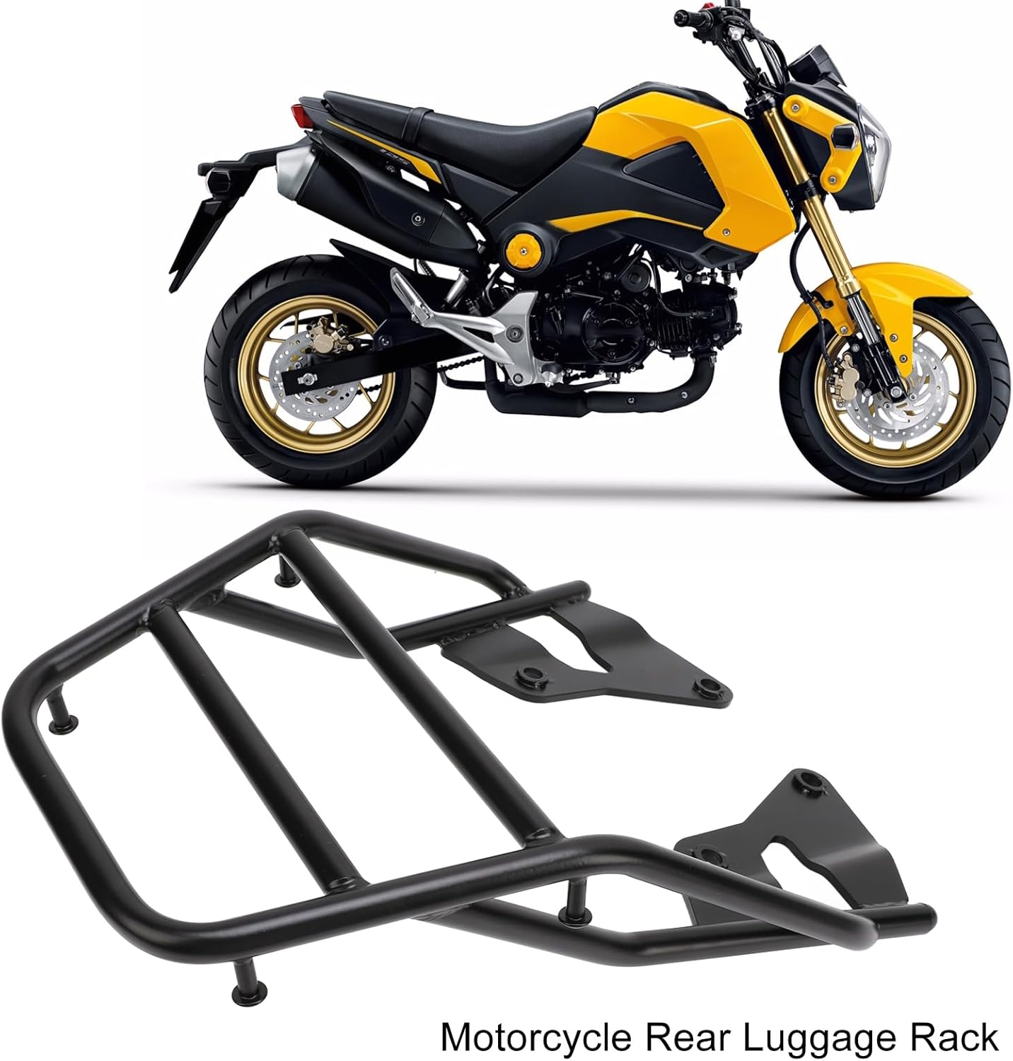 Motorcycle Rear Rack for MSX 125 Grom 125 2016-2020, Motorcycle Rear Cargo Carrier, Powersports Luggage Rack, Fadeproof and Resistant, Easy Installation image number 5