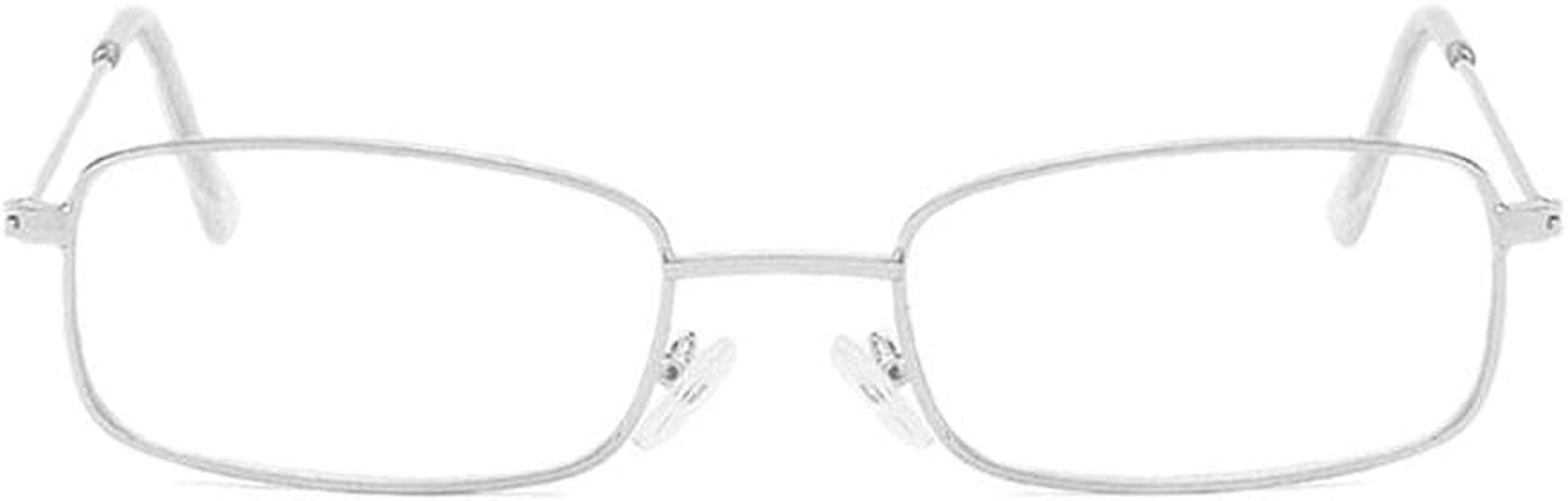 Small Square Clear Lens Glasses for Women Men Rectangle Metal Frame Eyeglasses Cosplay Party Costume Eyewear image number 3