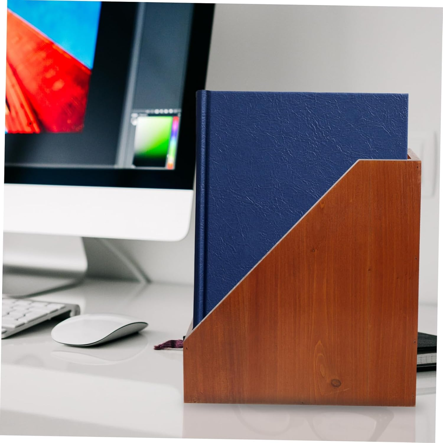 STOBOK Desktop Storage Box Solid Wood Organizer for Office and Home Multi-Purpose Sundries and File Storage Clutter Tabletop Ample Capacity for Desk Accessories image number 1