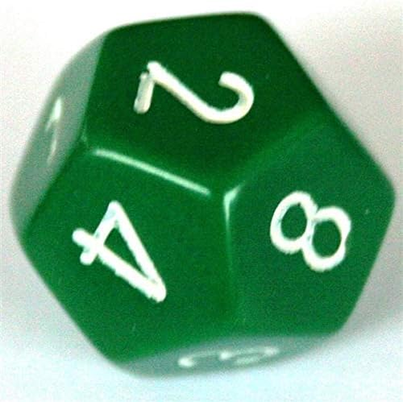 Chessex CHX 25405 Opaque Polyhedral Green/White 7-Die Set image number 1