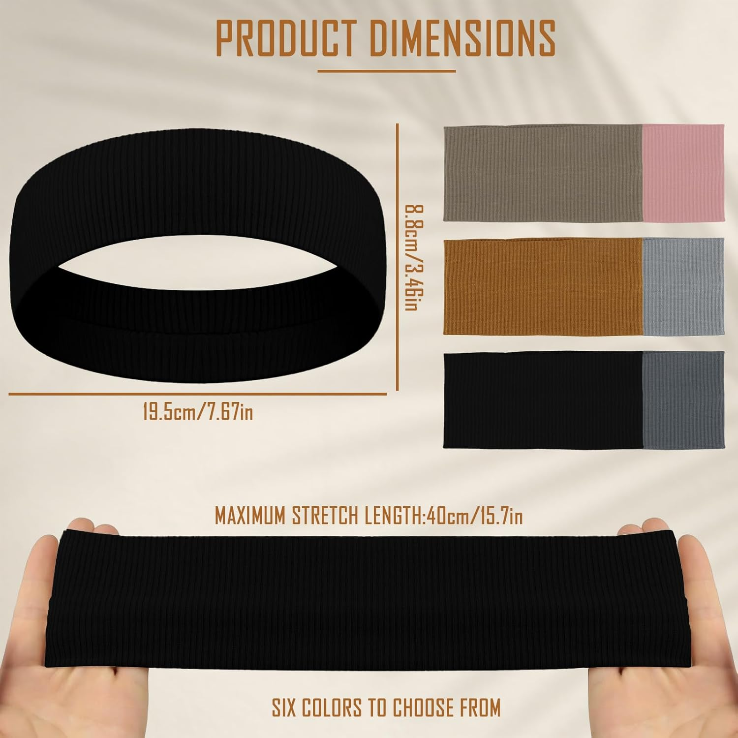 Ziyonix Pack of 6 Women'S Sports Headbands, Soft Non-Slip Hair Bands, Elastic Hair Bands, Wide Hair Band, Breathable Headbands Set, Hairband for Yoga, Fitness, Running, Fitness image number 5