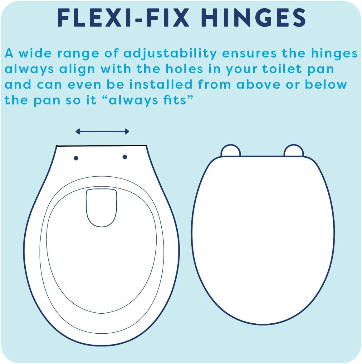 Croydex Constance Flexi-Fix White Universal Toilet Seat Soft Close, Quick Release, Adjustable, Made from Anti-Bacterial Treated Plastic, Top and Bottom Fixing image number 4