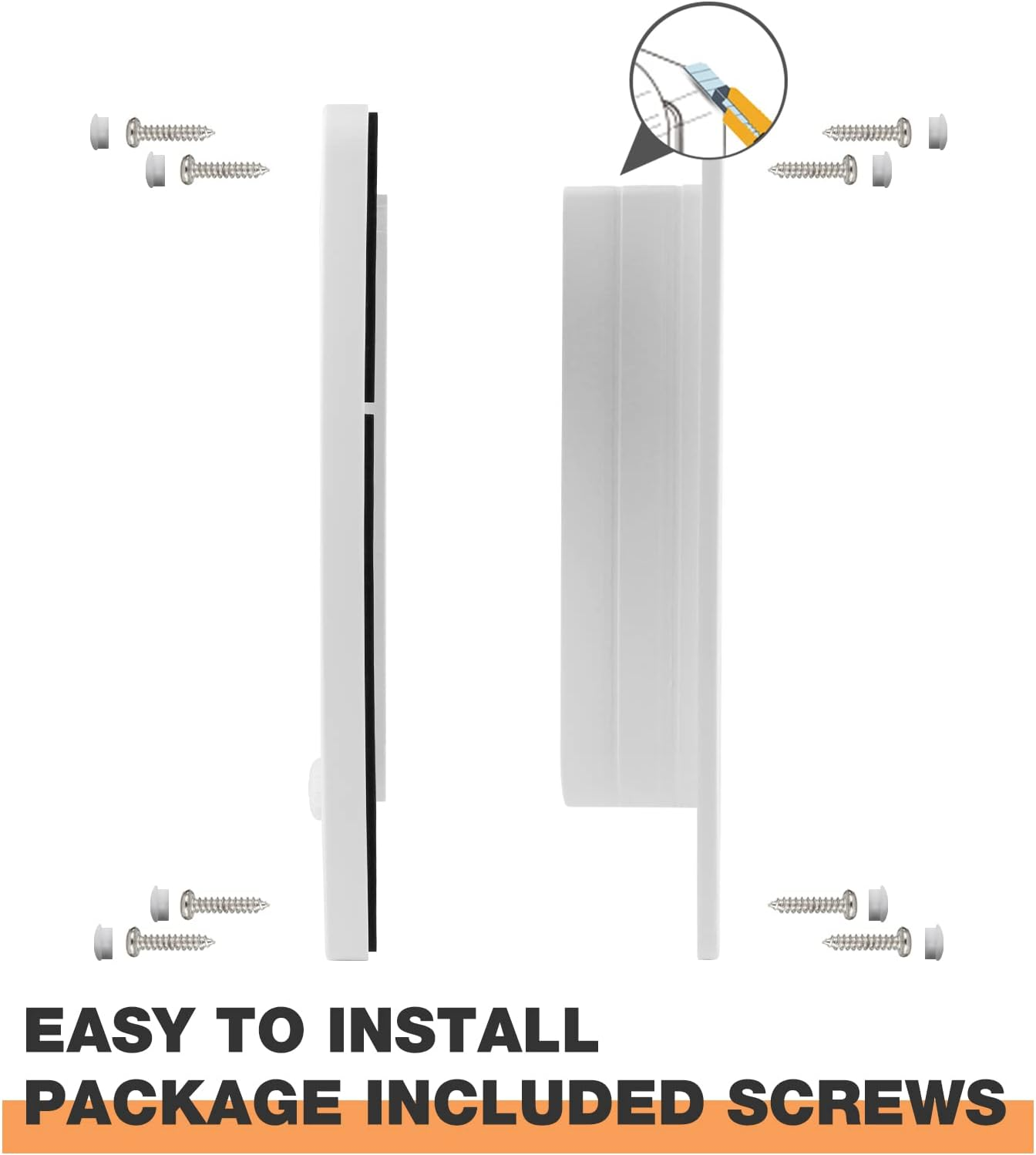 NAMSAN Cat Flap Cat Door with 4-Way Cat Flap Large Cats 27.5 X 23.5 Cm Cat Flap for Indoor Door Windproof Quiet Cat Door for Cats/Puppies, White image number 1