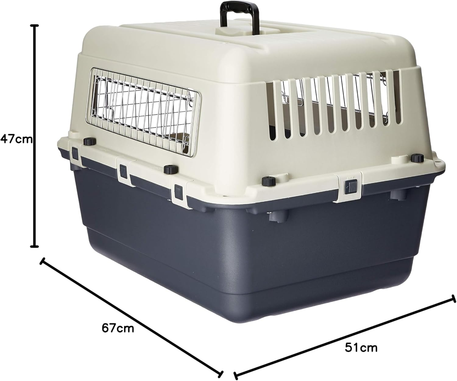 Playmate Air Traveller Dog Carrier, Medium - White & Grey, 67 X 51 X 51Cm, 10Kg, Air Travel, Road Trips, Vet Visits image number 3