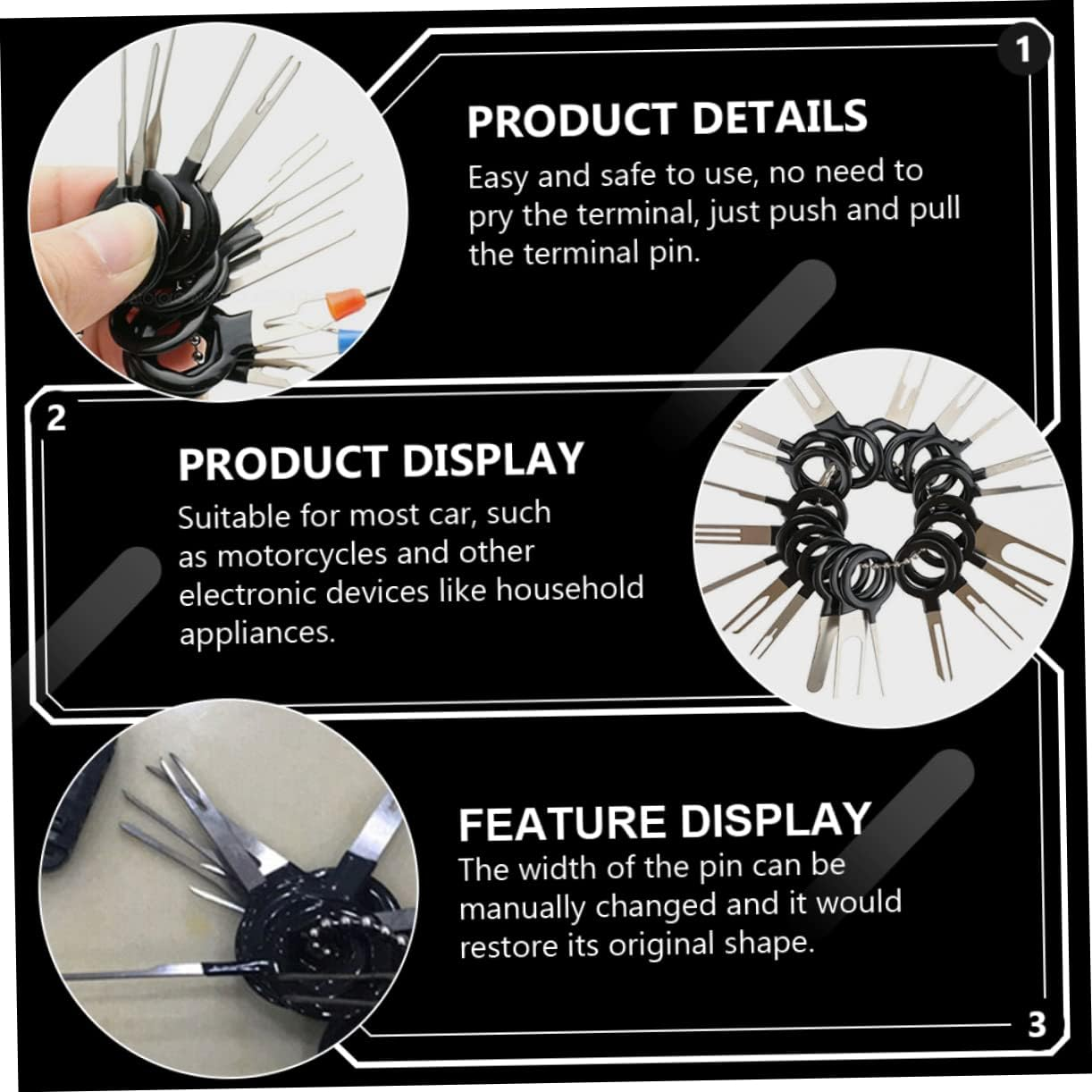 OSOLADY 82Pcs Automotive Terminal Removal Tools Car Wire Connector Pin Extractor Ejector Puller for Electrical Repair image number 1