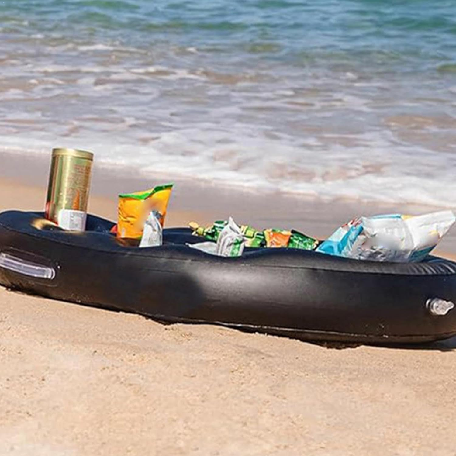 Pool Drink Holder Tray | Floating Drink Holder with 8 Holes | Poolside Beverage Tray PVC Swimming Pool Drink Holder Beach Party Drink Holder Inflatable Beverage Holder for Pool image number 3