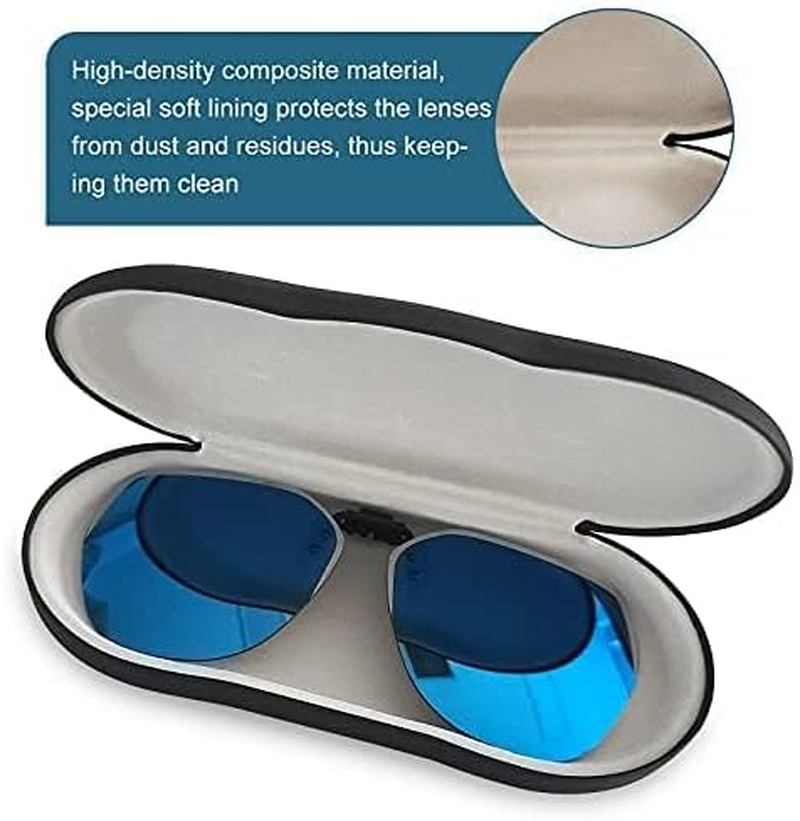 Upaclaire Clip-On Glasses Case Slim Hard Shell Ultra-Light Retro Flat Glasses Storage Box Compression Resistant Black