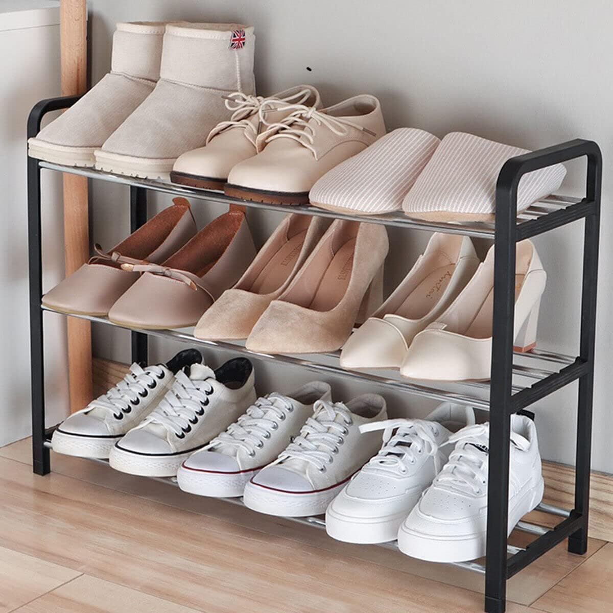 Tootoo Shoe Rack Storage Organizer Shelf Stand Shelves 3/4/5 Tiers Layers Shoe Storage (3 Tiers) image number 2