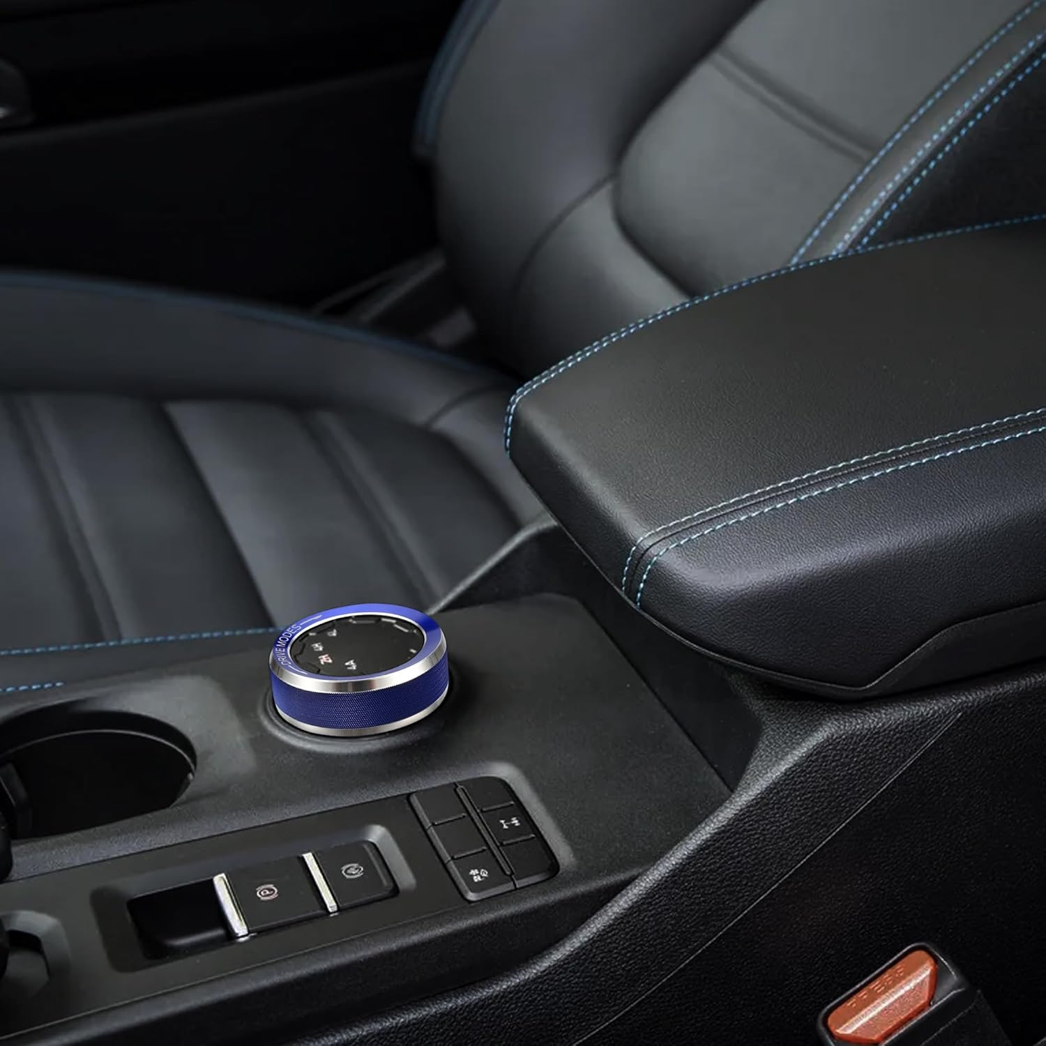 TOMALL Aluminum 4WD Drive Mode Knob Cover Compatible with Ford Ranger 2023 2024 2025 Raptor/Lariat/Xlt Four-Wheel Drive Selector Control Switch Button Ring Car Interior Decor Accessories Trim (Blue) image number 2