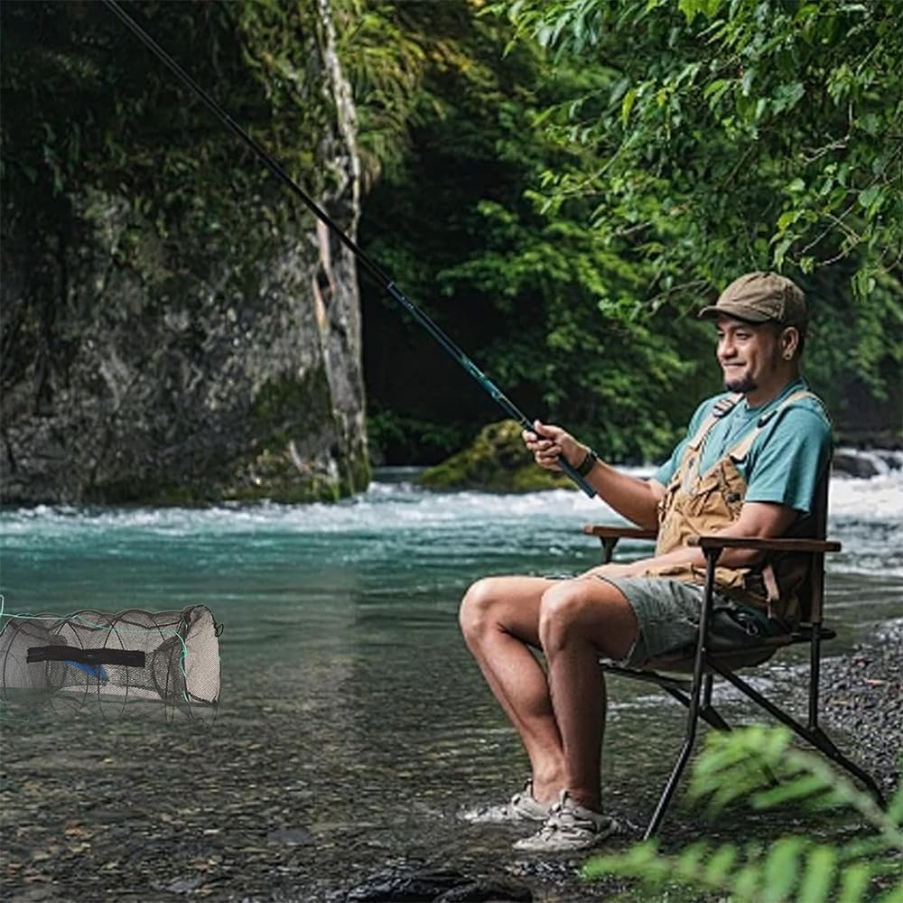 Set of 2 Fishing Bait Trap, Collapsible Cast Net, Trap Net for Catching Crabs, Lobster, Shrimp and Crayfish, Portable Folded Fishing Accessories image number 2