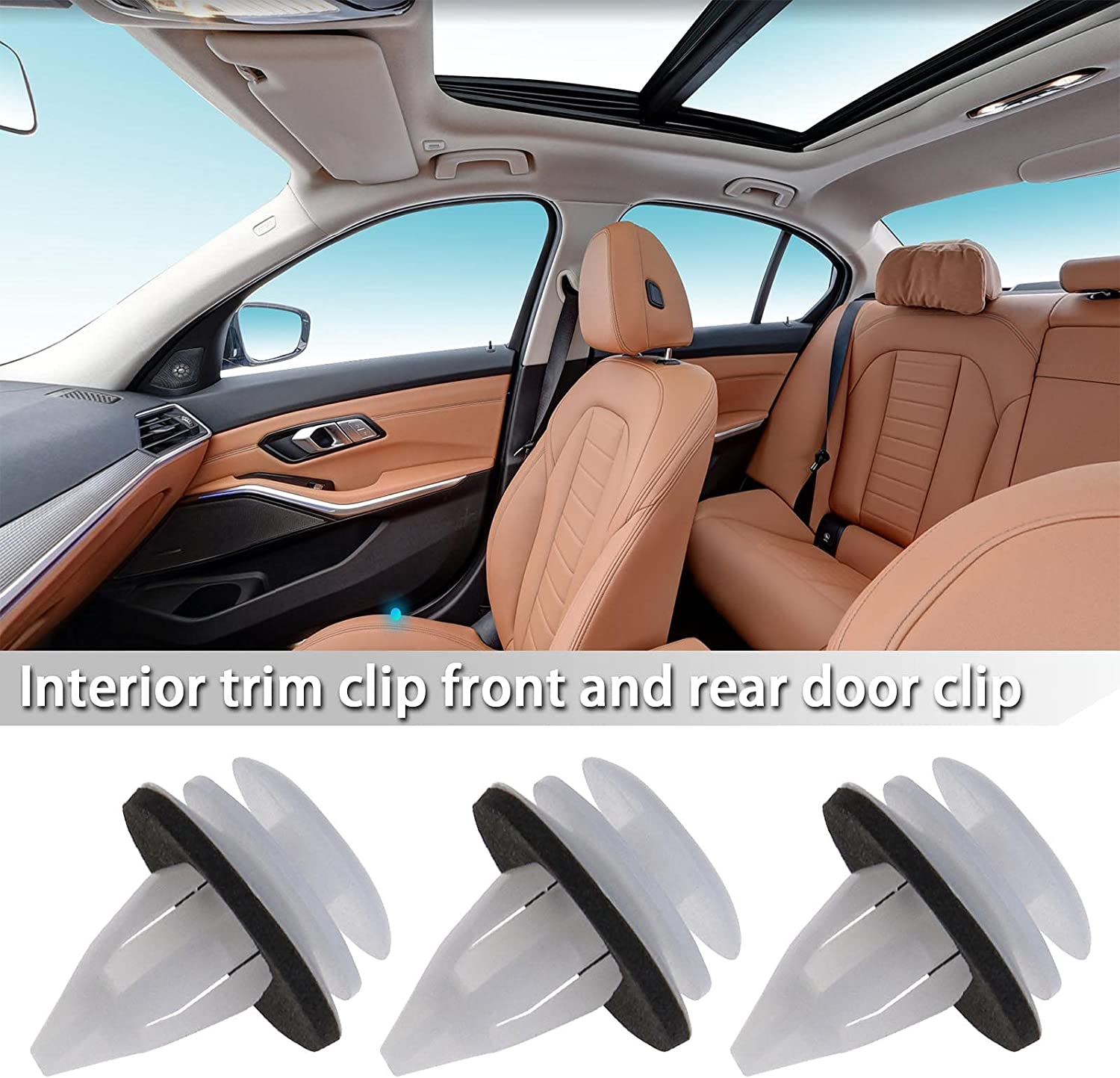 SING F LTD 50Pcs Car Interior Door Panel Clips Trim Fasteners Plastic 51418224768 51410407984 Car Parts Interior Fittings Door Cards image number 1