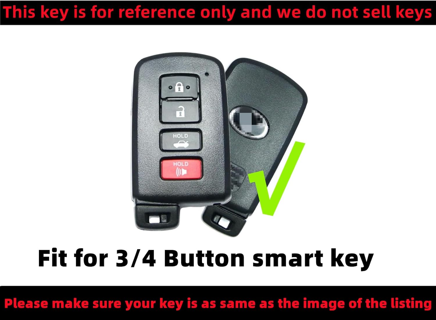 REPROTECTING TPU Key Fob Cover Compatible with 2012-2019 Toyota Avalon Camry Corolla Highlander RAV4 (Black/White) 7X4.5 image number 1