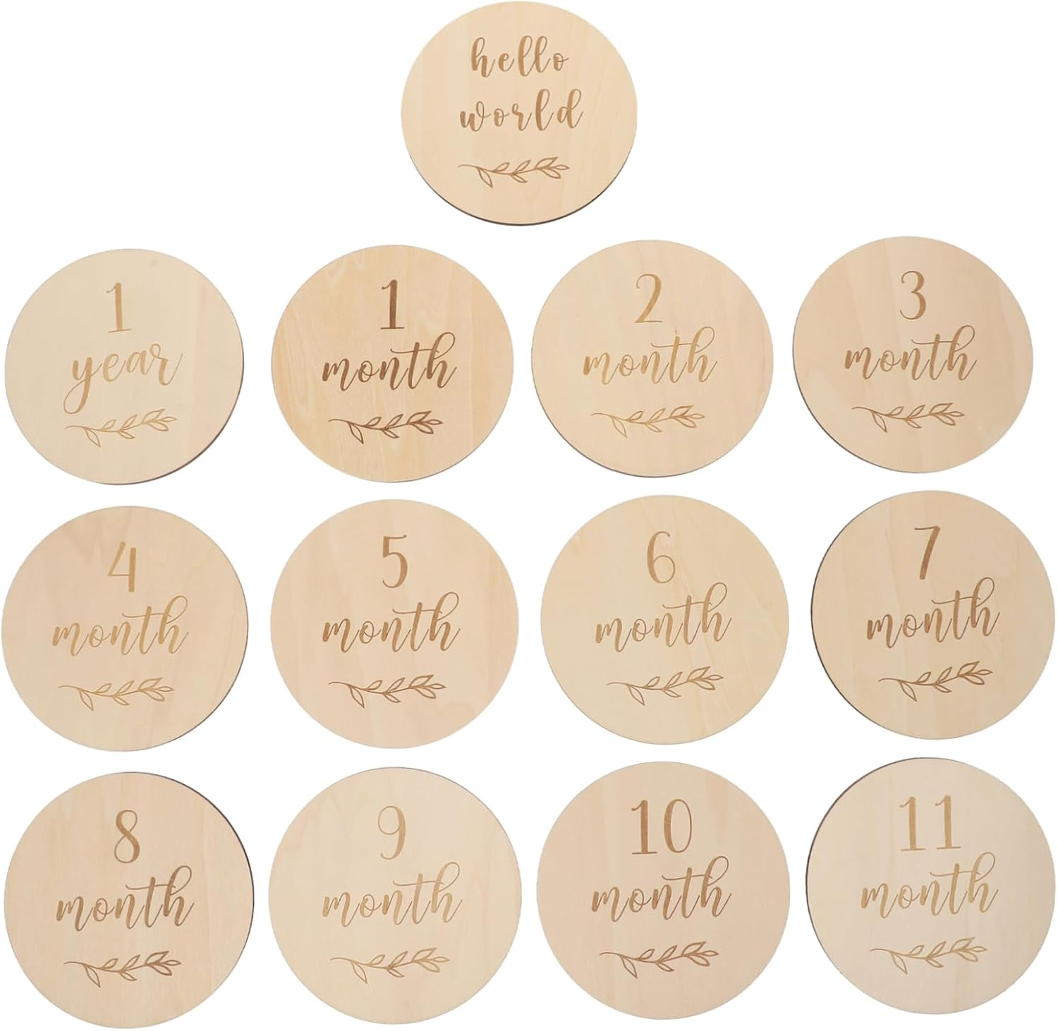 13Pcs Newborn Milestone Cards Monthly Growth Cards Wooden for Shower Gifts for First Year Photoshoot image number 3