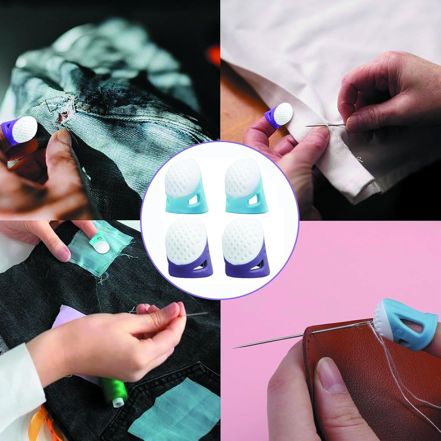 10Pcs Silicone Finger Thimbles,Soft Silicone Sewing Thimbles,Silicone Finger Thimble Sewing Thimble,Silicone Thimble Finger Tips Sewing Thimble,Sewing Thimble Silicone Sewing Thimble Finger Protector image number 6