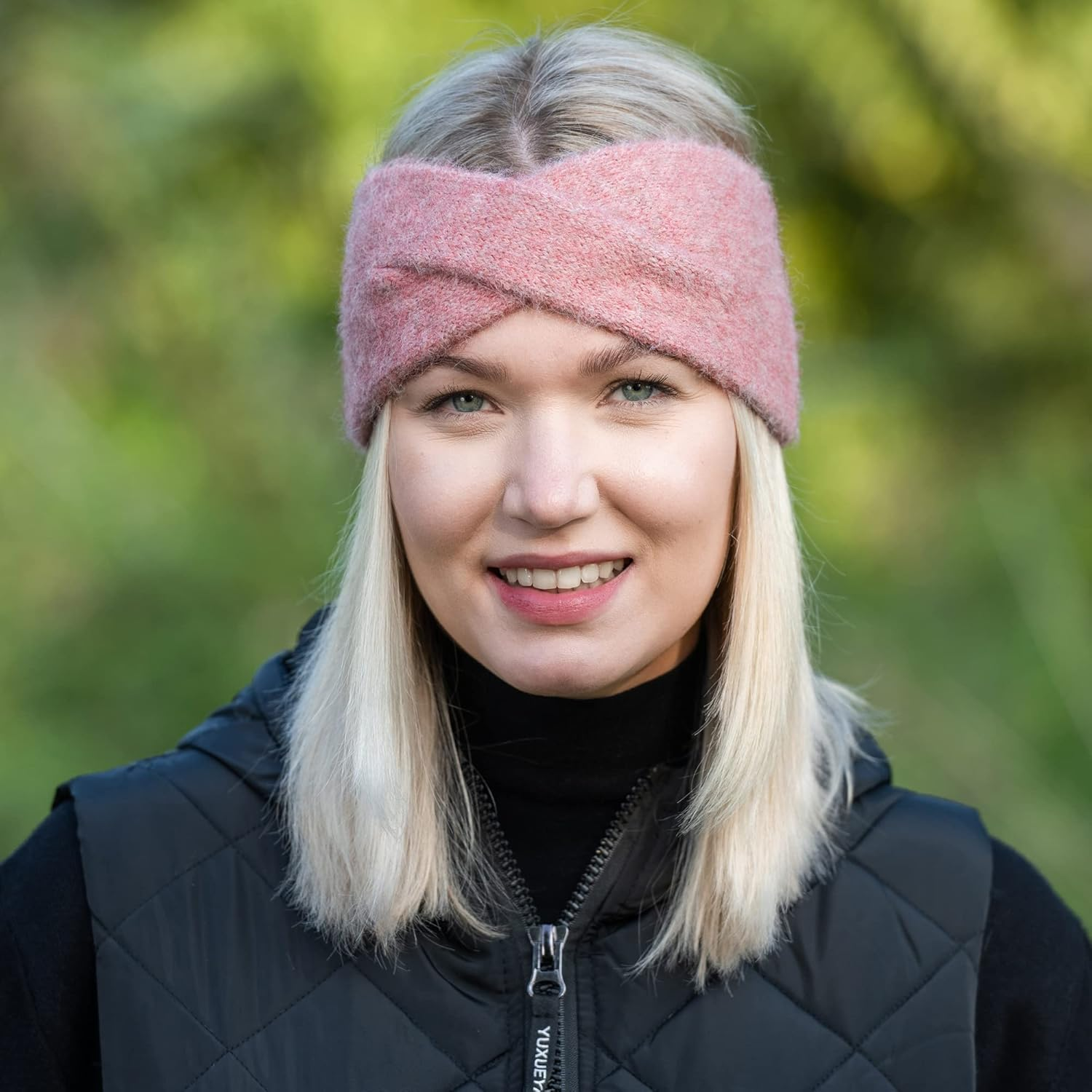 NF NITZSCHE Fashion - Headband for Women - Colours: Black, Grey and Rose - One Size - Elegant Headband - Hair Band - Thin (Dusty Pink) - Gray image number 2