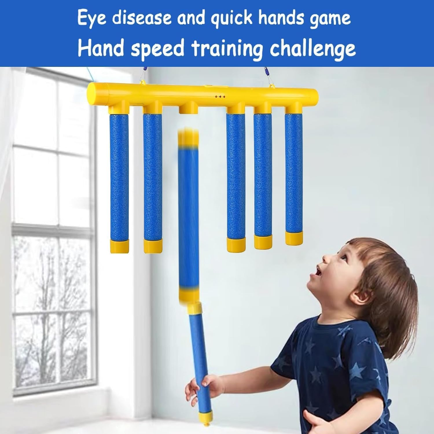 Catching Sticks Game, Reflex Challenge Game, Falling Sticks Reaction Training Game Toy Hand Eye Coordination for Kids Adults, 3 Adjustable Speed Catching Game image number 1
