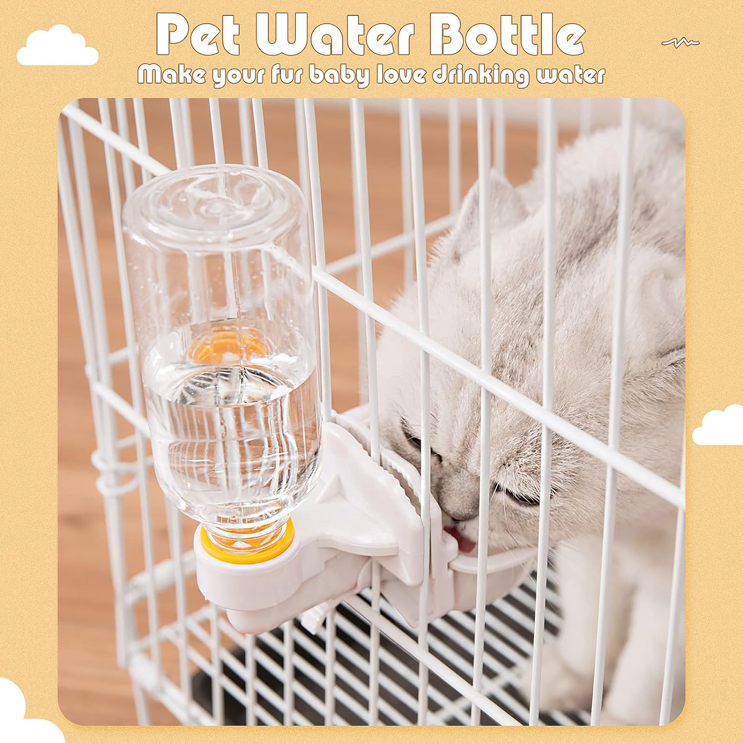 Riakrum 2 Pieces Dog Water Bottle for Crate 17Oz Anti-Overflow Pet Cage Water Dispenser Automatic Hanging Cage Bottle for Small Dogs Cats Bunny Ferret Small Animals Crate Kennel Cage, 2 Colors image number 5