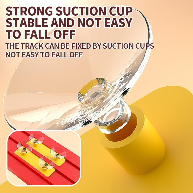 3.9 M Flexible Race Car Track, Rolls up Portable Racetrack with Suction Cups, DIY Highway with 4 Cars,Compatible with Diecast 1/64Th Cars,Kid Toy for Ages 3 & Up(Red) image number 4