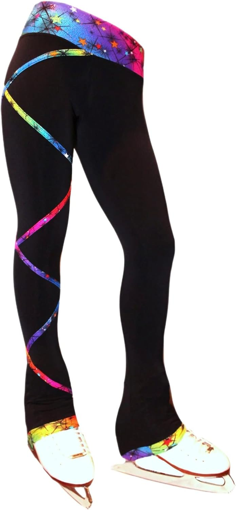 Ice Fire Figure Skating Criss Cross Pants - Rainbow image number 4