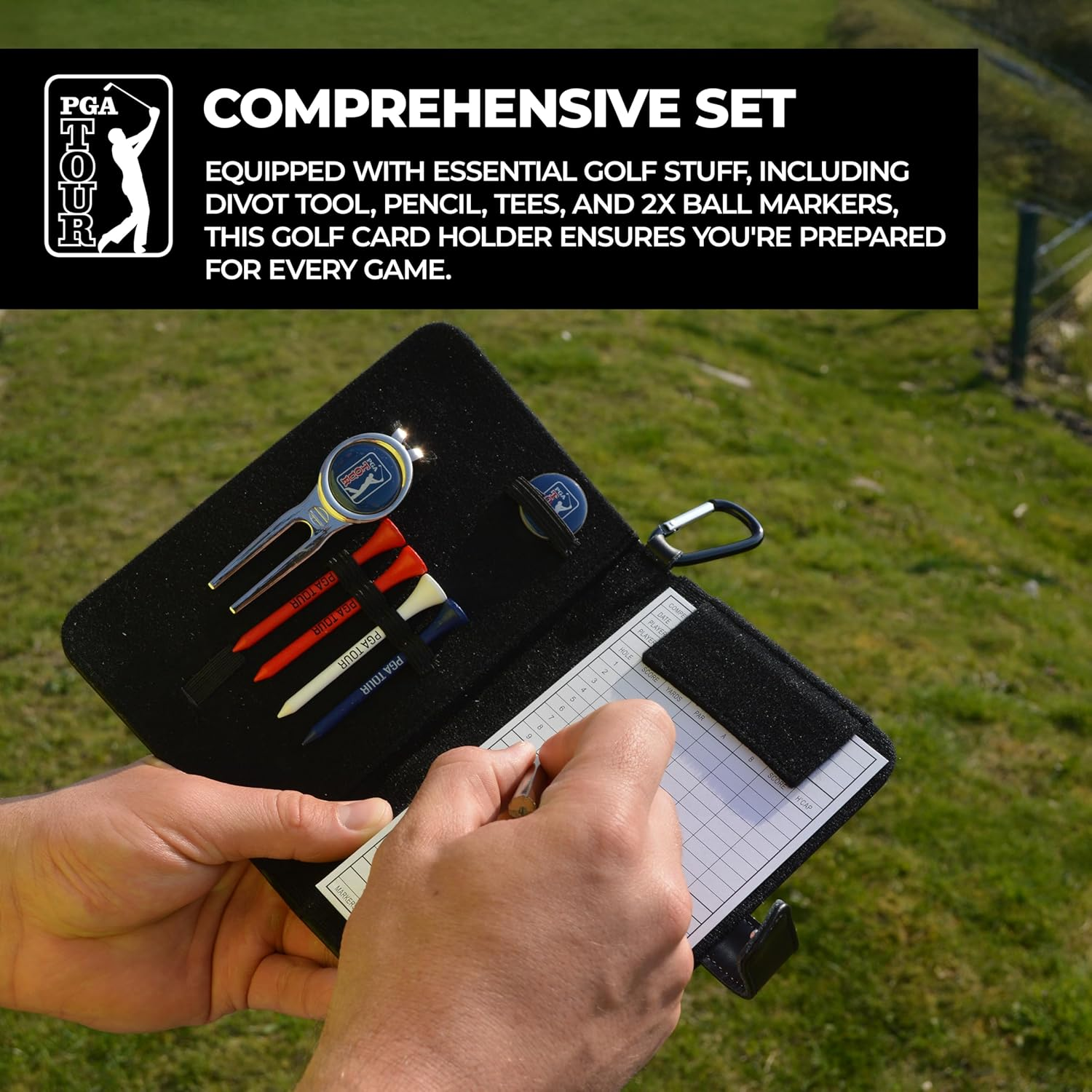 PGA Tour Golf Leather Organiser - Black image number 1