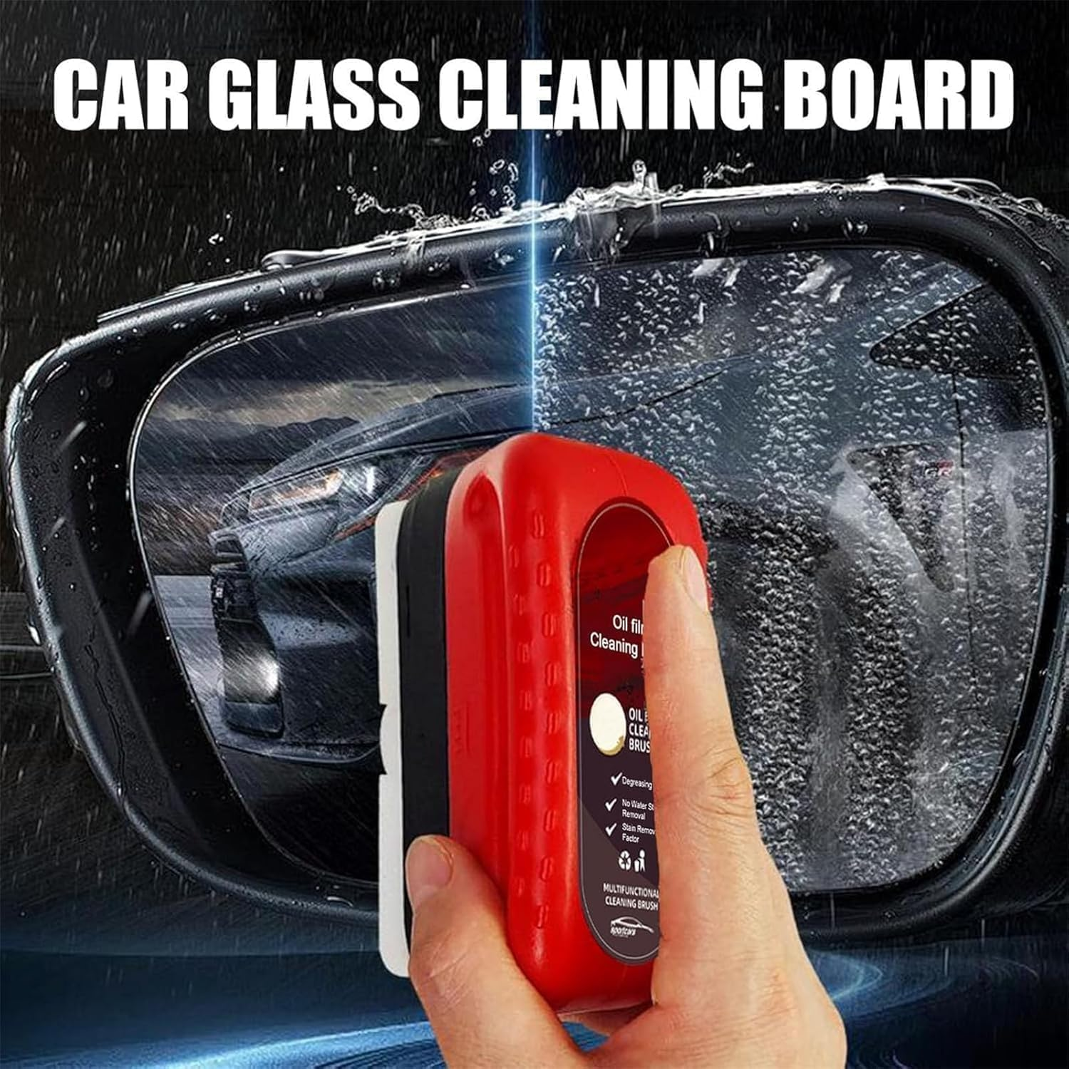 Automotive Oil Film Cleaning Brush, 2024 New Glass Oil Film Remover for Car, All in One Wipe on Oil Film Remover, Hydrophobic Glass Coating for Windshield (3 PC) image number 2