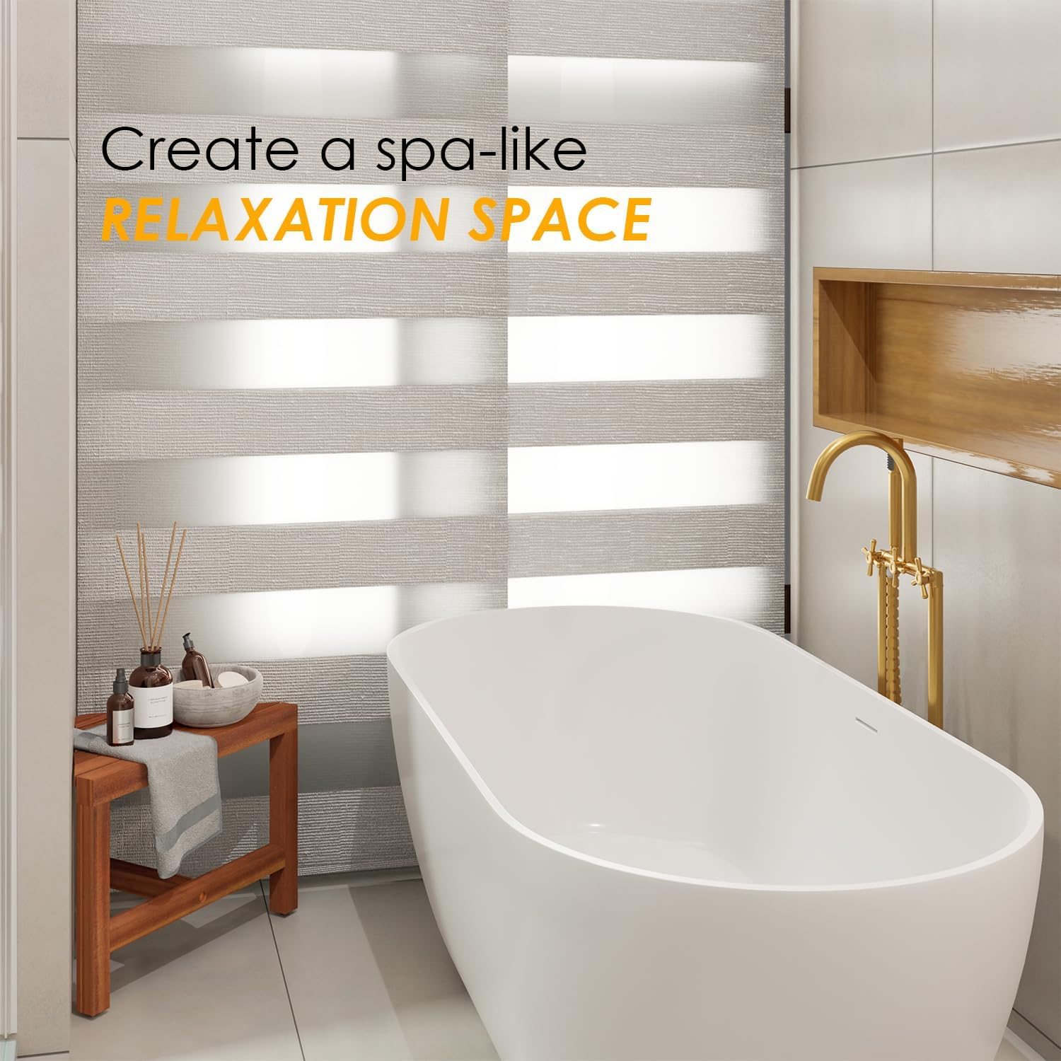 HOLANA 12" Acacia Small Shower Stool - Foot Rest for Shower to Shave Legs - Shower Ledge for Shaving - Crossbar Corner Shower Benches for inside Shower - Bath Step Stools Bench for Bathroom image number 2