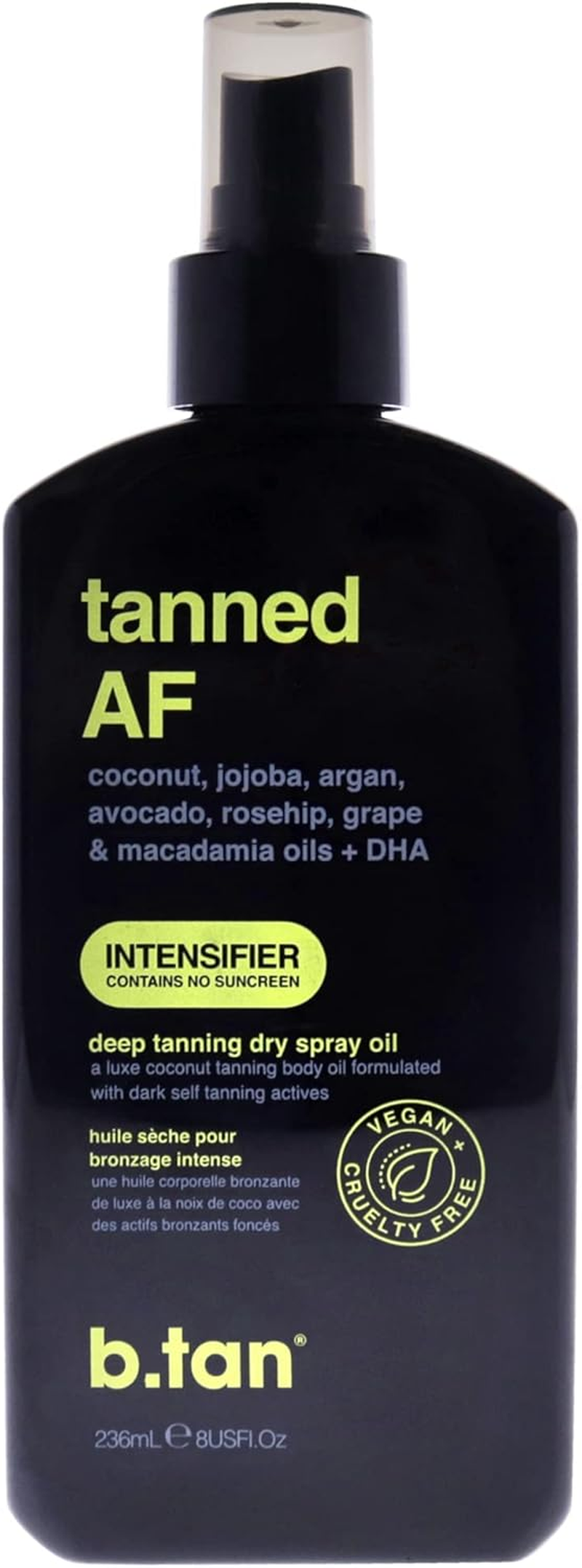 B.Tan Tanned AF Intensifier Dry Tanning Oil for Unisex 8 Oz Oil