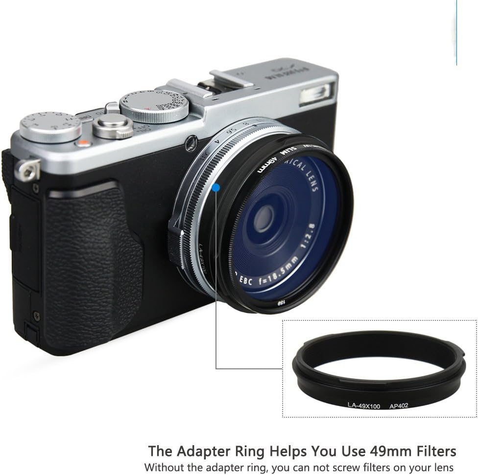 JJC Aluminium Alloy LH-X100 Lens Hood Shade Protector with Adapter Ring for Fujifilm Fuji X100VI X100V X100F X100T X100S X100 X70 Camera, Replaces LH-X100 Lens Hood & AR-X100 Adapter Ring - Black image number 2