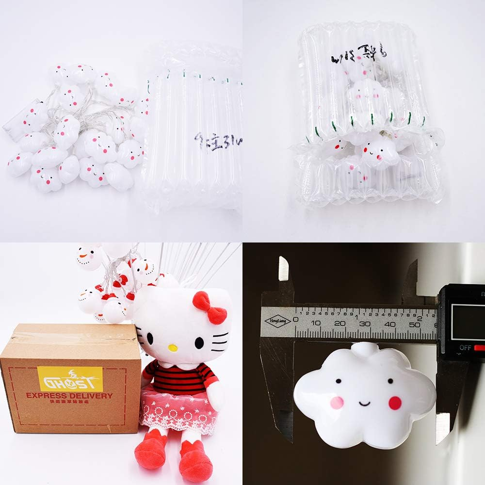 Ghost Baby Kids Cute Cloud with Face Shape Lamp Room Light Corridor Decor Small Night Light (White) Halloween Christmas Holiday String Lights 20 Lamps with Battery Powered Party Classroom Decor image number 1