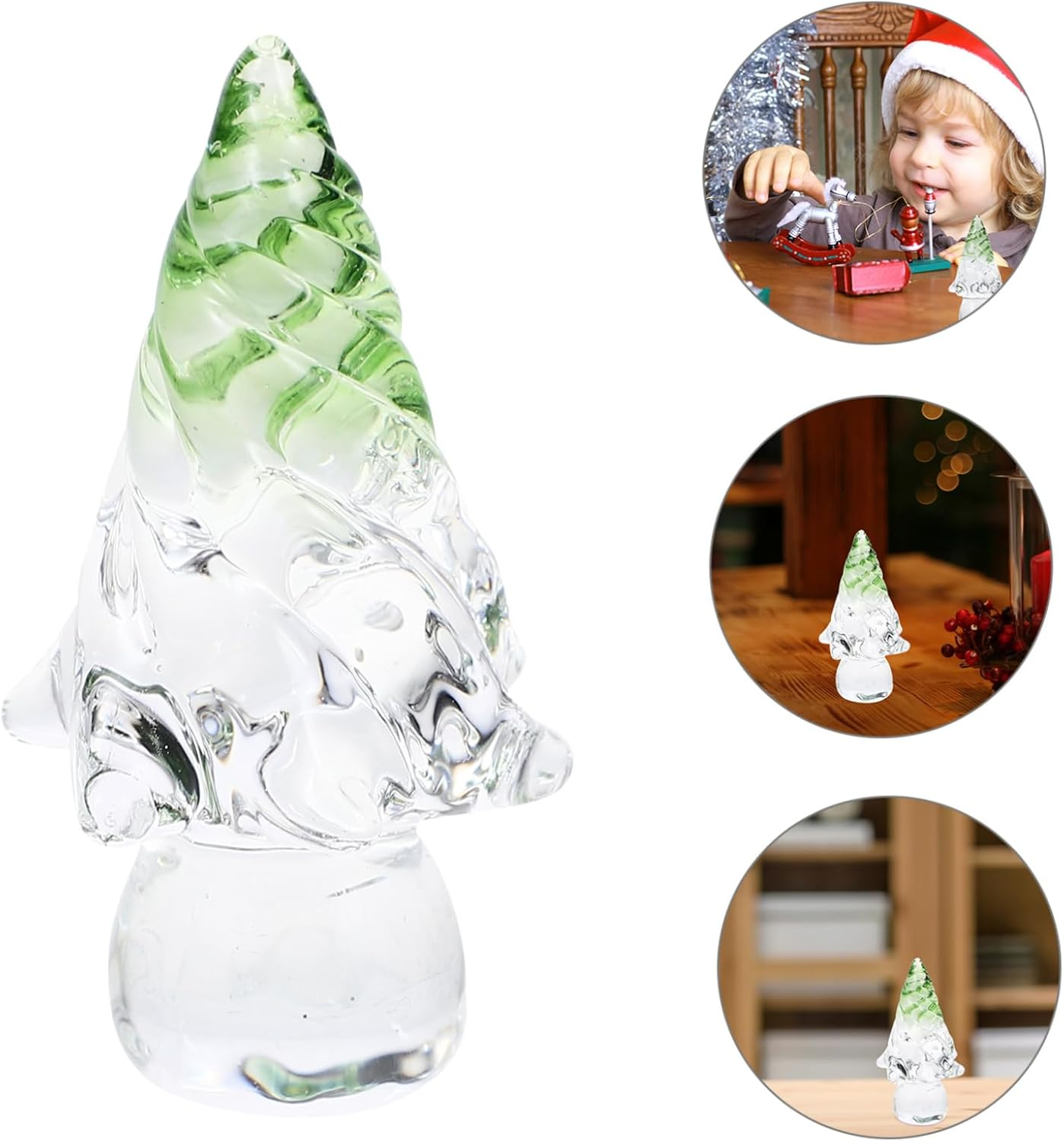 CHILDWEET Small Crystal Christmas Tree Decor Desktop Xmas Tree Statues Holiday Decoration for Fireplace Mantel Ornament